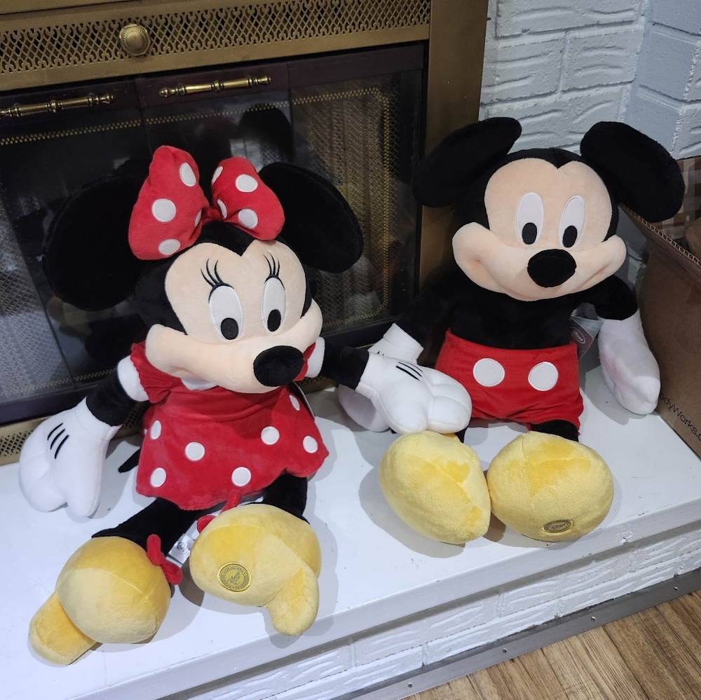 Disney Mickey and Minnie Mouse Plush Toys - Red and Yellow